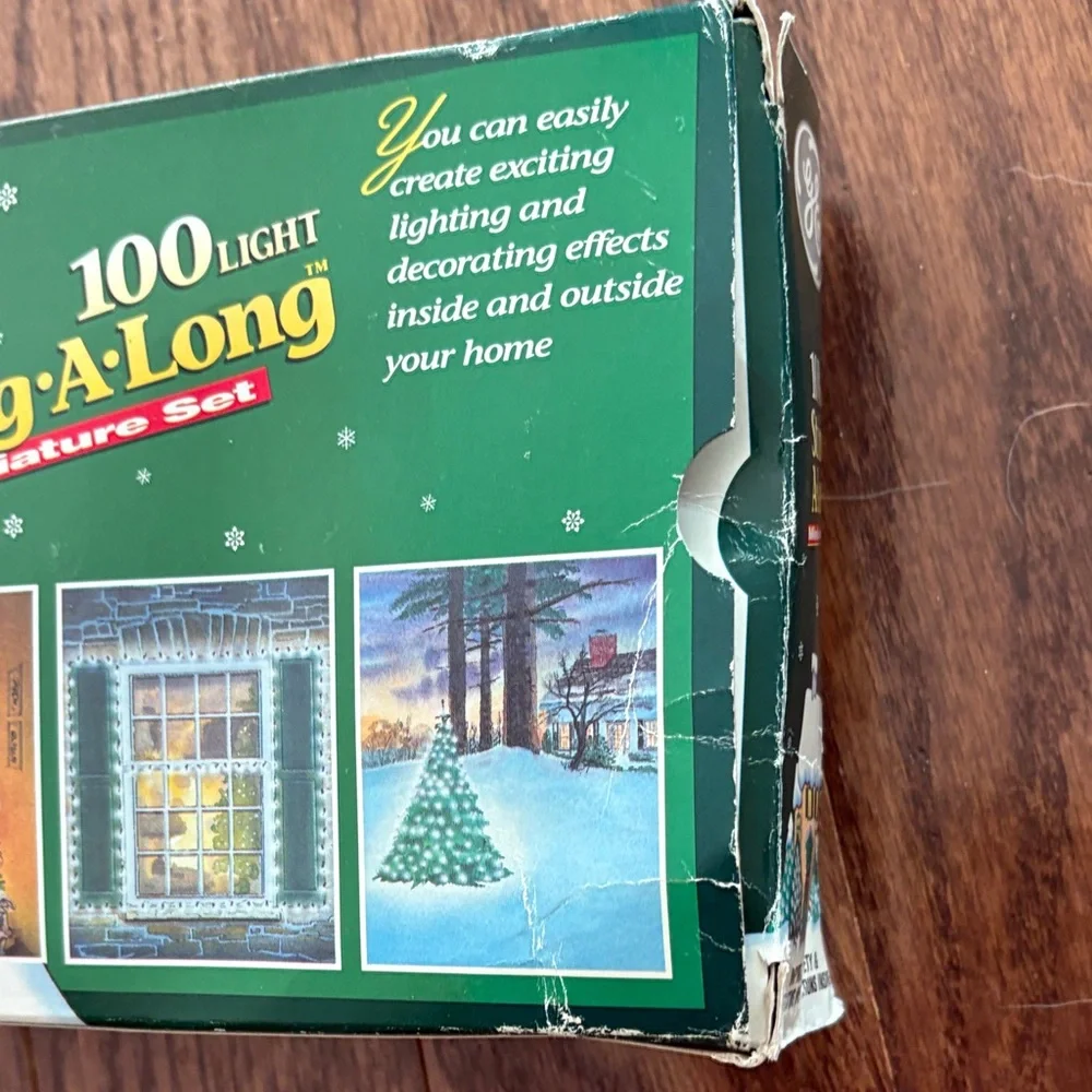 Vintage GE String-A-Long 100 Light Miniature Set - Multi-Color